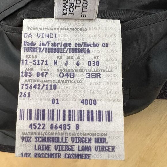 Vintage Hugo Boss Sport Coat Blazer Jacket 3 Button Mens 38R Wool Cashmere - Picture 10 of 13